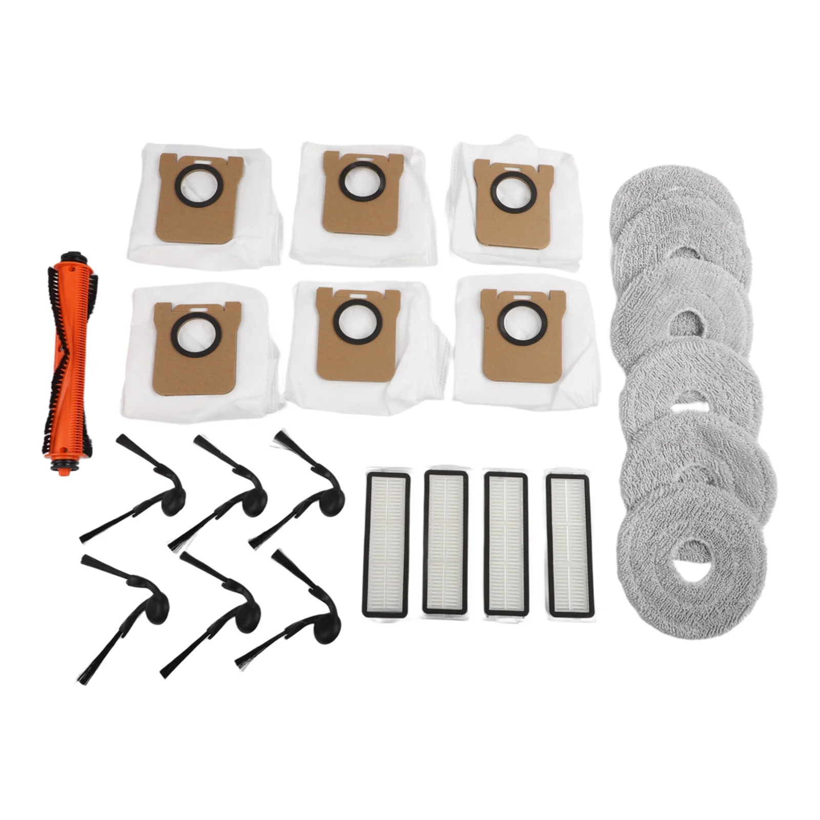 High Capacity Dust Bag White Robot Vacuum Parts Captures for fine Particles Main Side Brush Mop Cloth Filter Paper