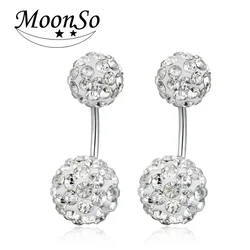 2024 New Round Ball Beads Crystal Dangle Drop Earring for Women Fashion Christmas Gifts Hook Jewelry E1902