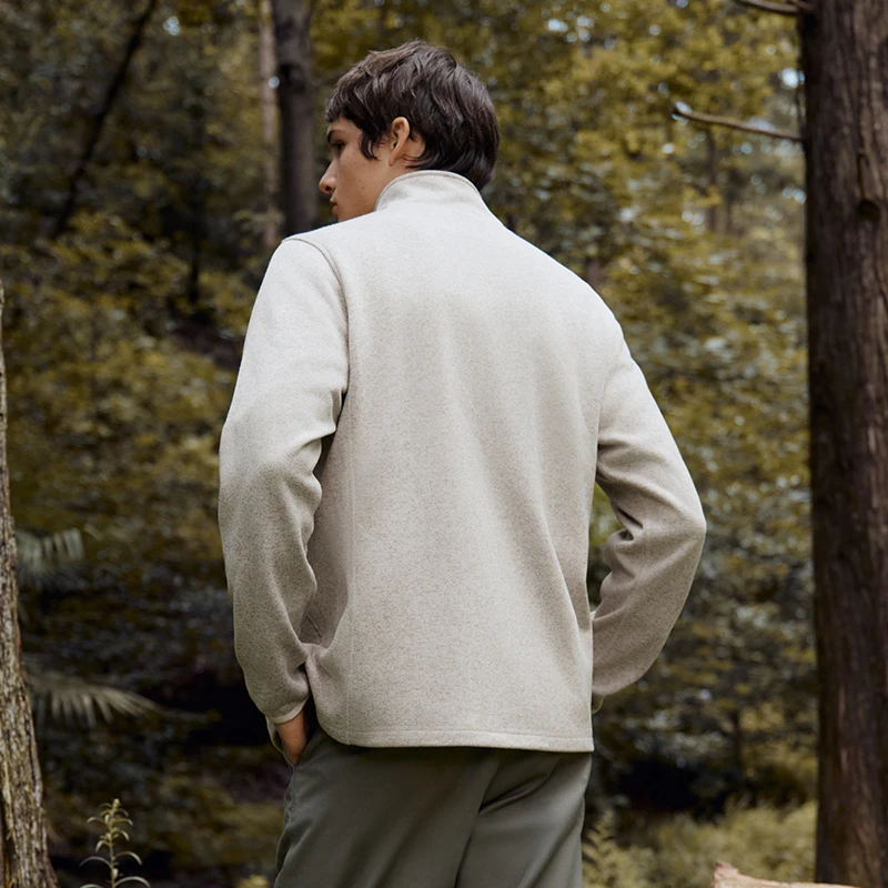 Semir سترة الرجال الاستاتيكيه هيذر متماسكة البريدي الوقوف طوق 2025 الخريف الشتاء التطريز قمة الموضة غير رسمية الملابس الرجالية