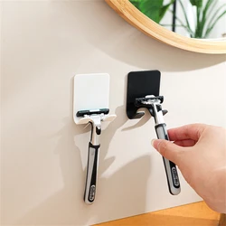 Bathroom multi-functional sticky hook shaving blade holder rack storage bracket hanging toilet razor hook rack