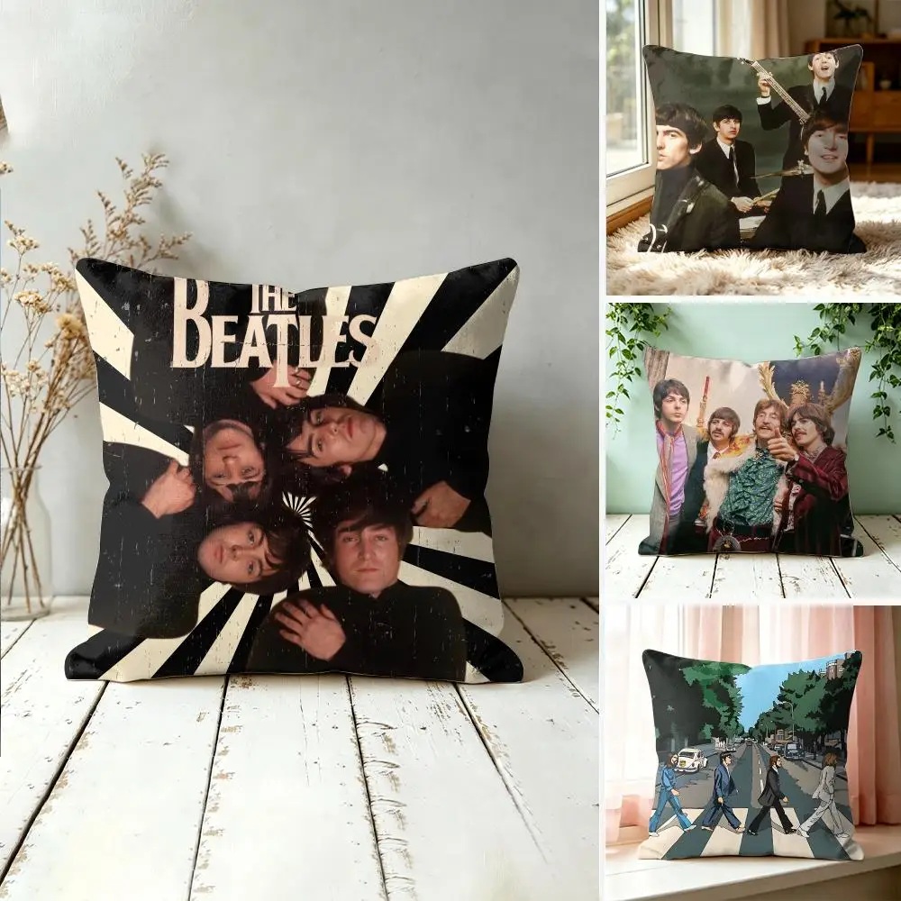 The B-Beatles Rock Band Cushion Cover Square Decorative Throw Pillow 40x40cm For Sofa Bedroom Living Room Home Decor