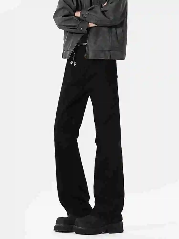 

Wassup Men's Bell Bottom Jeans American Style Casual Loose Straight Leg Long Workwear Pants Polyester Spring Season