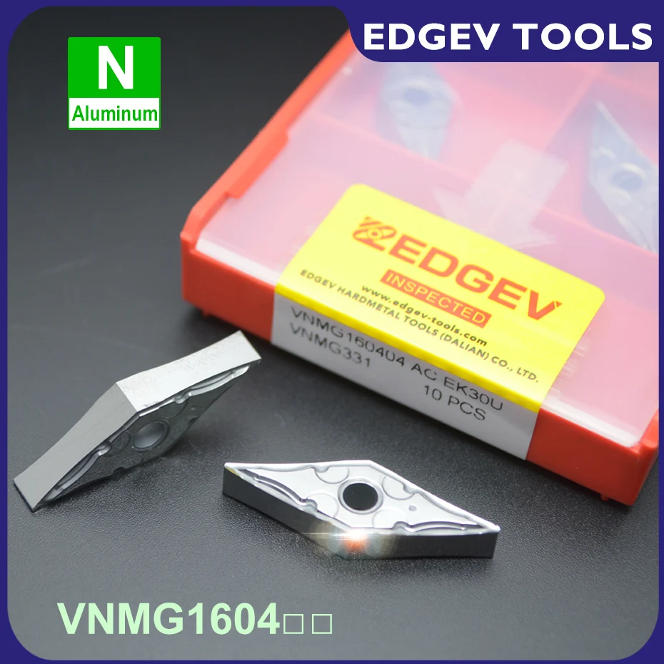 

EDGEV 10Pcs VNMG160404 VNMG331 VNMG160408 VNMG332 CNC Lathe Carbide Inserts Cutter External Turning Tools For Aluminum Copper