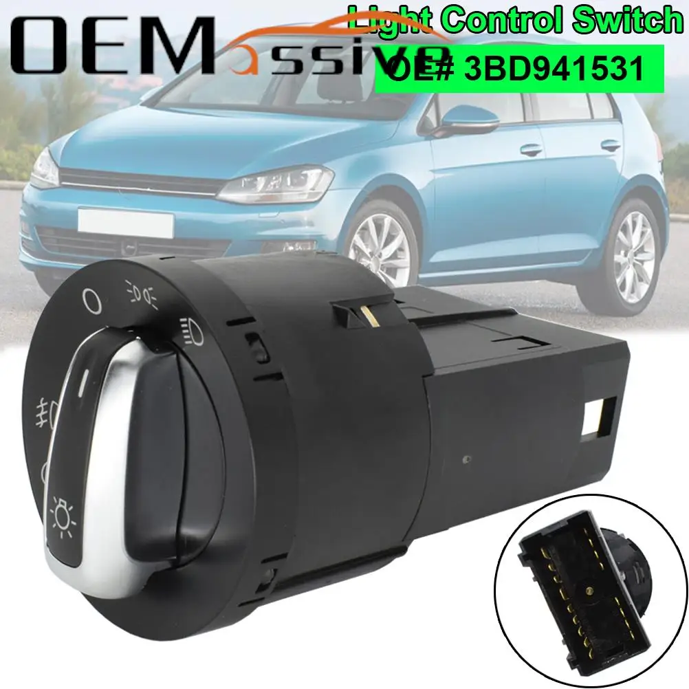 Light Control Switch For VW Golf MK4 Bora Jetta Passat Polo Transport Skoda Fabia Roomster Ford Galaxy Seat 3BD941531 1C0941531