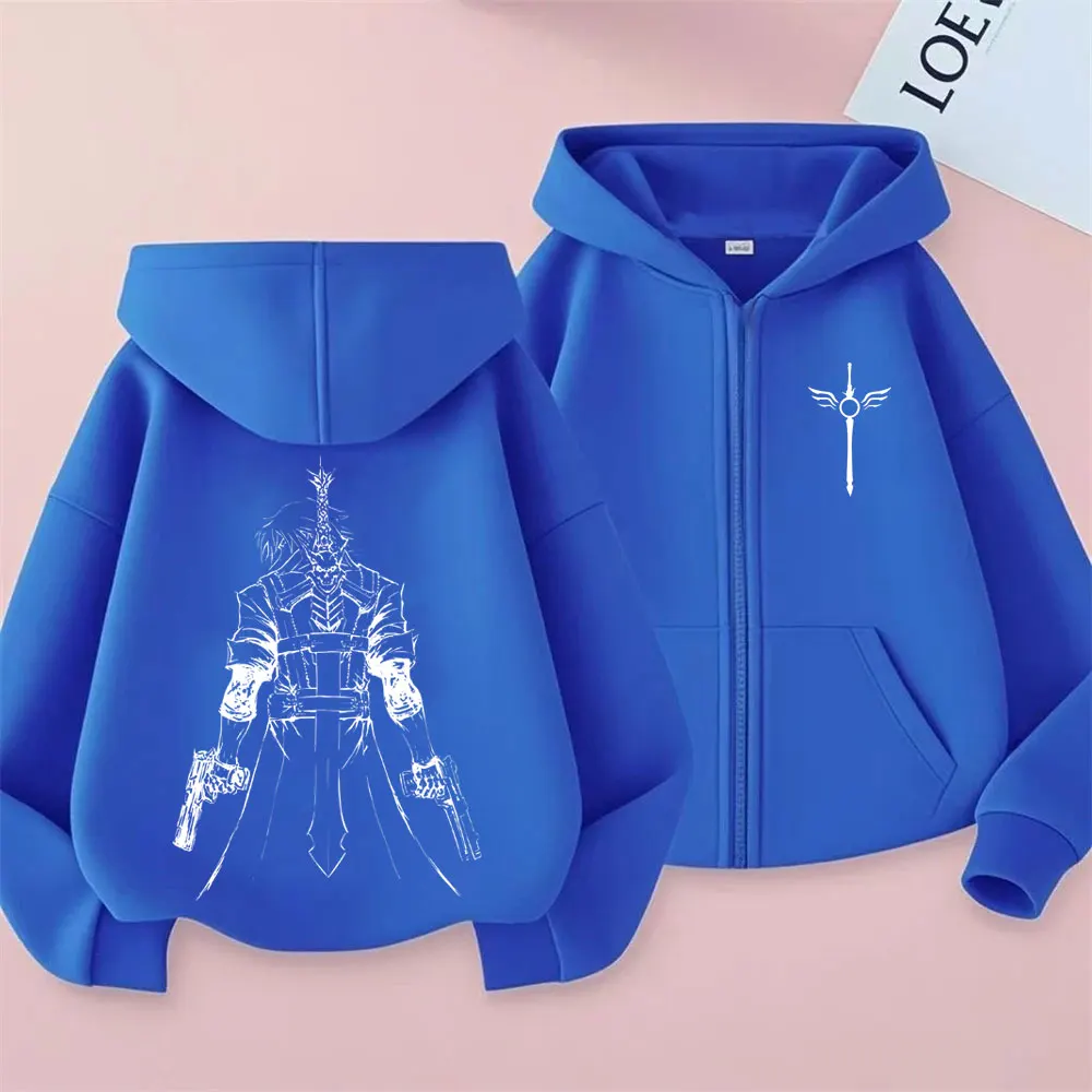 Game Devil May Cry Dante Grafik-Reißverschluss-Hoodie für Herren und Damen, Gothic, lässig, übergroße Jacke mit Reißverschluss, Sweatshirt, Streetwear – Detail 4