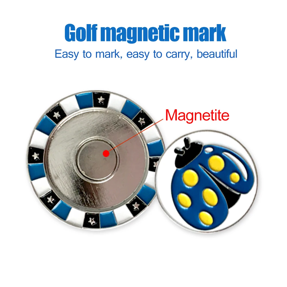 1Pc Double Layer Golf Ball Mark w Magnetic Golf Hat Clip Mark Golf Ball Position 9 kinds for Choice Golf Marker Golf Accessories