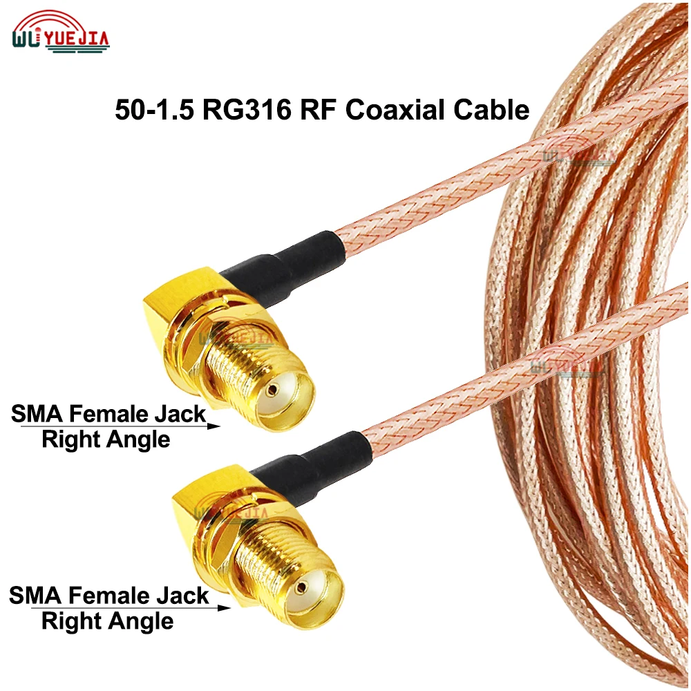 Rg316 Kabel Sma Mannelijke Haakse Hoek Naar Sma Female 90 Graden Hoek Connector 50-1.5 Rf Coax Kabel Antenne Extxtension Jumper Pigtail