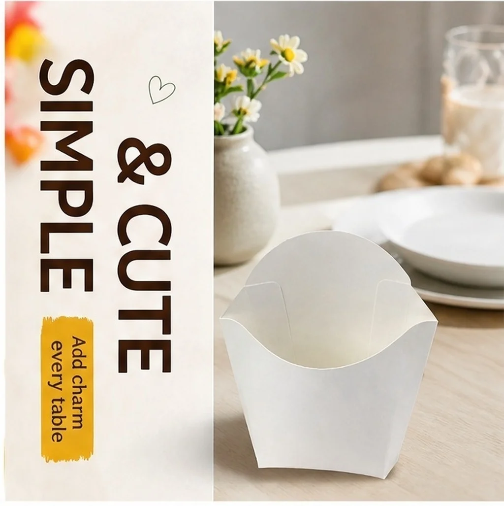50Pcs Oil Resistant Paper French Fries Boxes Creative Disposable Snack Holders Birthday Wedding Party Snack Containers