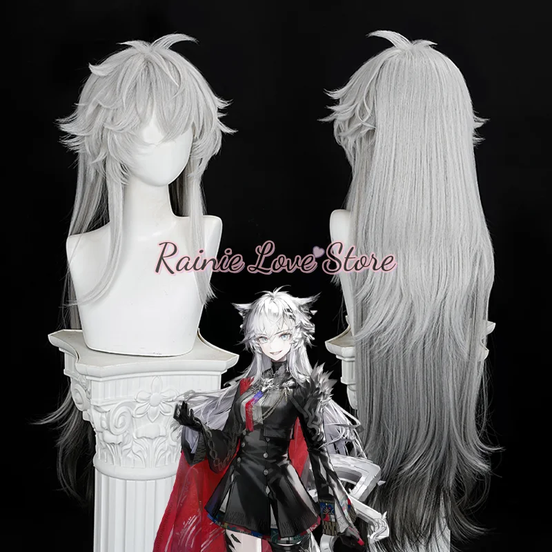 Game Arknights Lappland The Decadenza Cosplay Wig Lappland Cosplay Hair Offwhite Long Hair Wig For Hallowen Play Role Prop