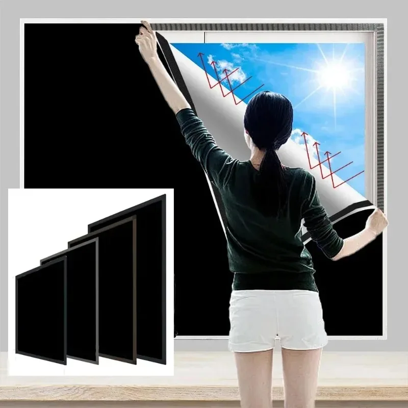 Convenient No Drilling 99% Blackout Bedroom Bay Windows Modrn Short Curtains for Living Room Blinds Easy Install Door Kitchen
