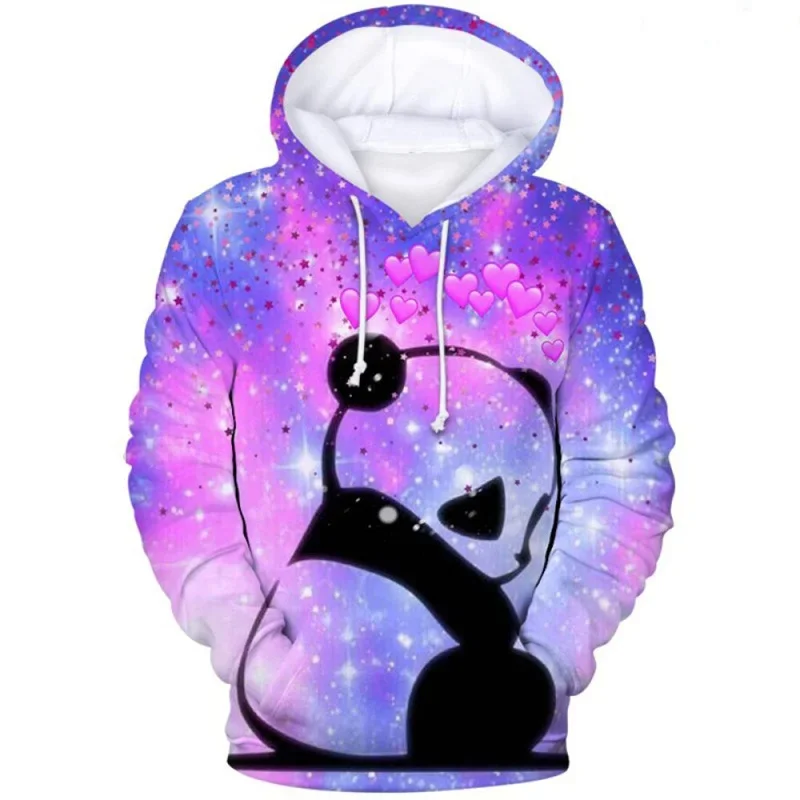 2024 New Fun Wild Panda Pattern Men's Fashion Comfortable Athleisure Hoodie and Sweatshirt Cute 3D Printed Panda Print Pullover