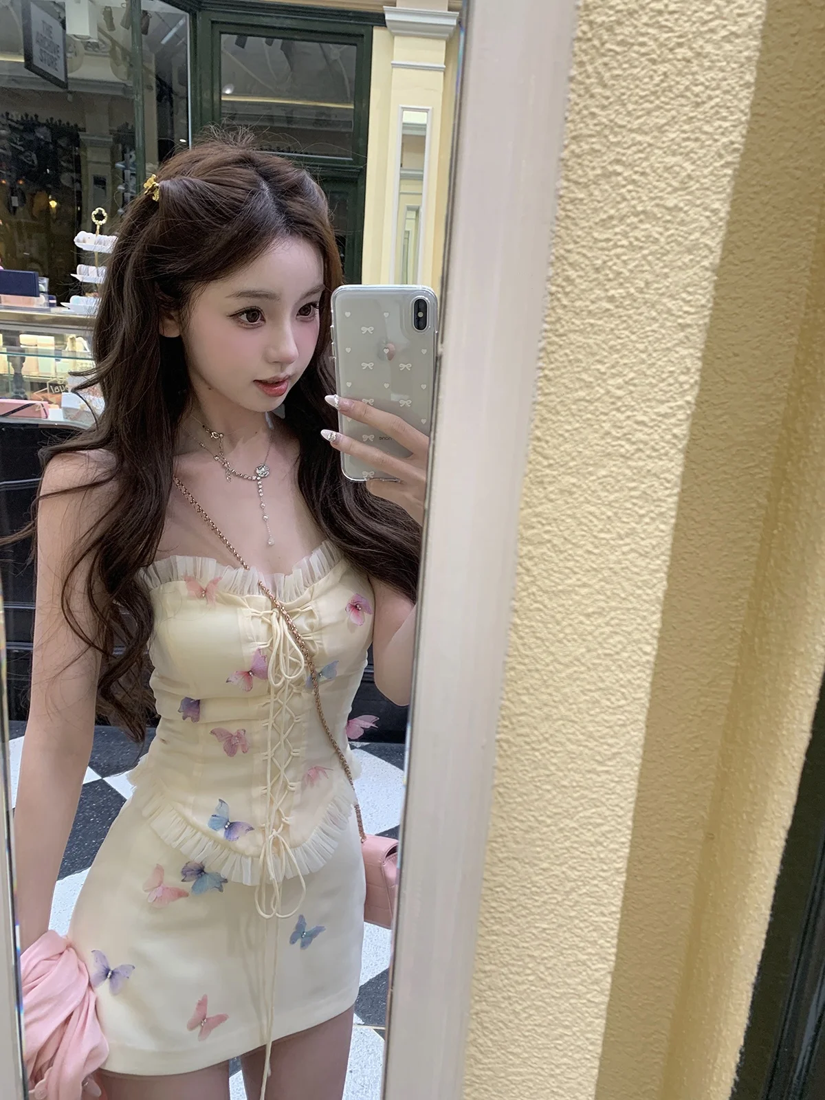 

Handmade Knot Tube Top Skirt Set Women's Summer Fashion Outfit Lazy Girl Style Chinese Brand Lanlan's Wardrobe