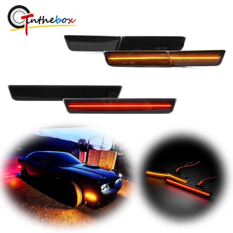 Front & Rear Side Fender Marker Light 12V Fit for Dodge Challenger SRT R/T 68195788AB 68195789AB 68195797AB 68195796AB