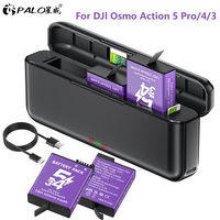2250mAh Battery For DJI Osmo Action 5 Pro Battery + 3-Slot Charger For Action 5 Pro Action 4 Action 3 Sports Camera Accessories