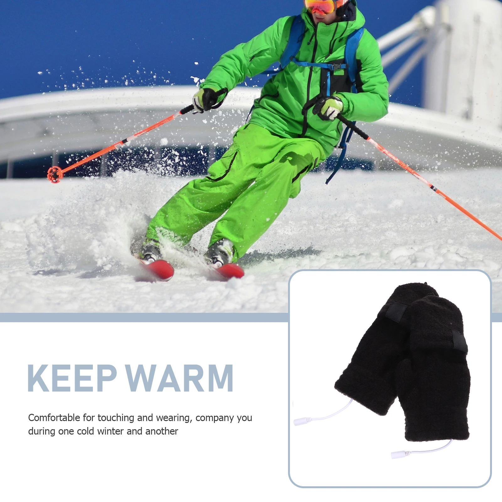 

USB Heated Winter Rechargeable Hand Warmer Half-finger Mittens Thermal Fingerless Camping Hiking USB Powered Gloves Hand Warm