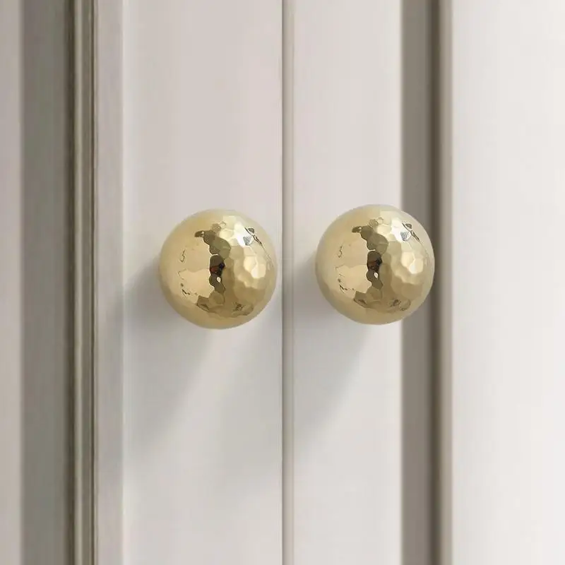 New Sale Brass Ball Furniture Pull Handles Hand-forged Hammer Cabinet Handles Door Drawer Knob Kitchen Wardrobe Cupboard Pulls
