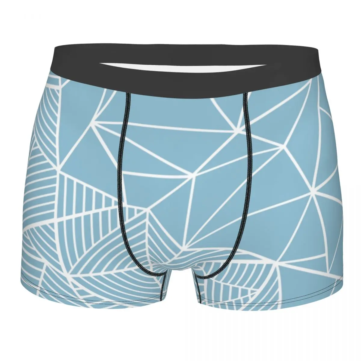 Custom Abstraction Half And Half Blue Underwear Men Print Geometric Boxer Shorts Panties Briefs Breathable Underpants