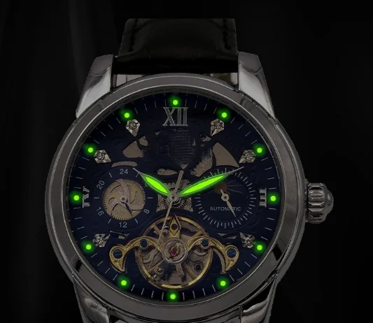 2024 nuovo orologio meccanico completamente automatico da uomo, tourbillon impermeabile, orologio da uomo alla moda scavato