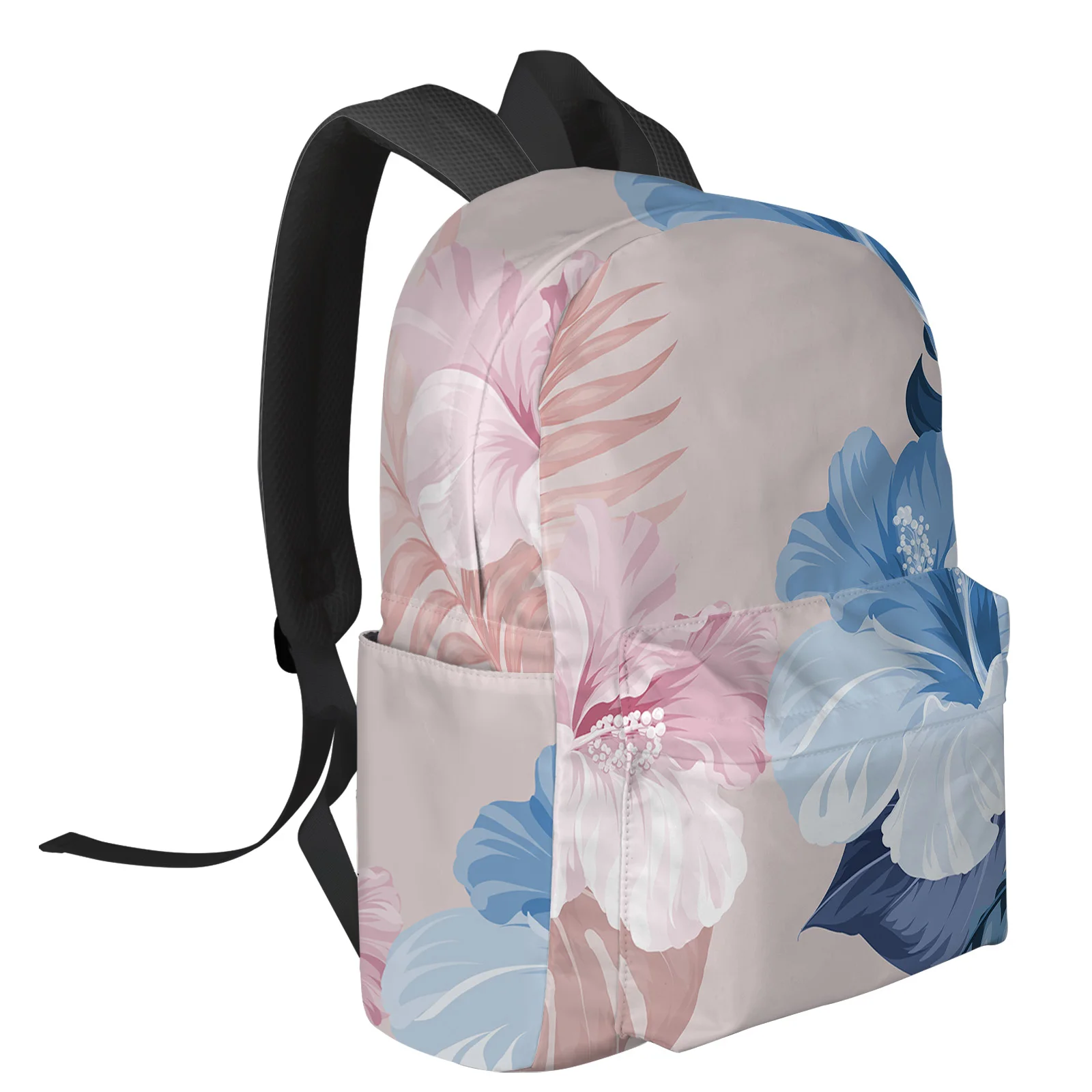 Hibiscus Leaf Fresh Backpack Students Casual Travel Large Handbags High Capacity Schoolbag Teenager Bookbag