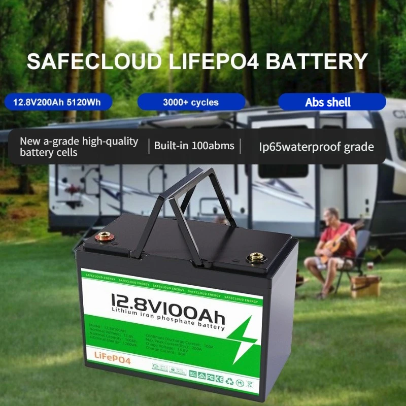 

12V 100Ah LiFePO4 Battery Pack Rechargeable Lithium Iron Phosphate Battery for RV Outdoor Solar Energy Storage