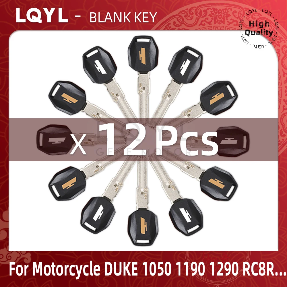 12Pcs New Blank Key Motorcycle Replace Uncut Keys For KTM DUKE 1050 1190 1290 RC8R SUPER DUKE ADV Adventure