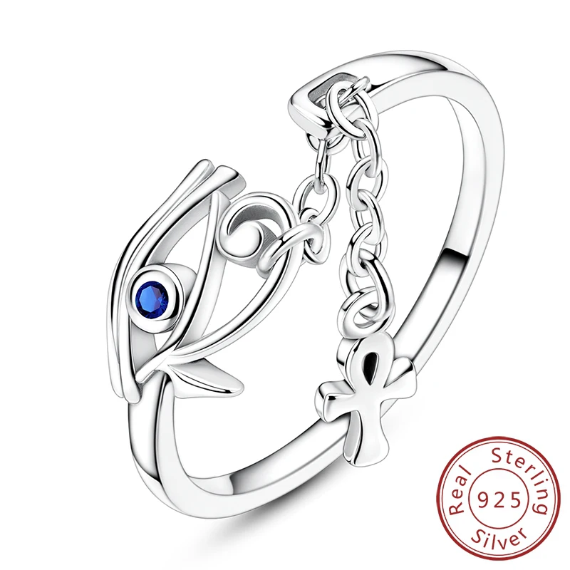 

Graceful 100% 925 Sterling Silver Horus' Eye Opening Ring For Girl Lovely Jewelry Accessories Gifts
