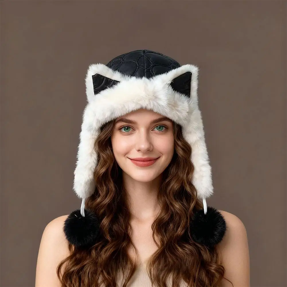 الأذن أفخم قبعة للنساء سميكة الدافئة المألوف تنوعا جديد دافئ سدادات حماية الأذن الشعر الكرة برهان شمال شرق ليو فنغ القبعات #5