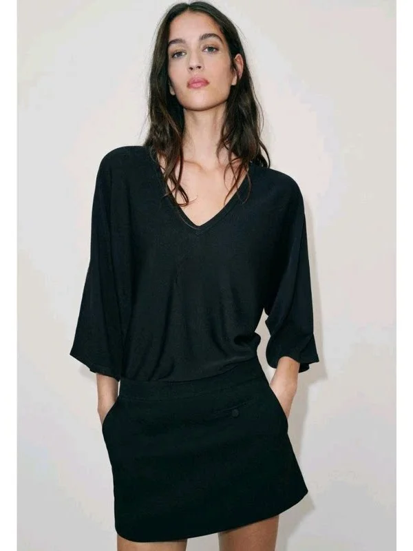 

Spring Summer Minimalist Style Zipper Casual Short Skirt with Pockets Women's High Waist A-Line Skirt City Walk Polyester Fiber