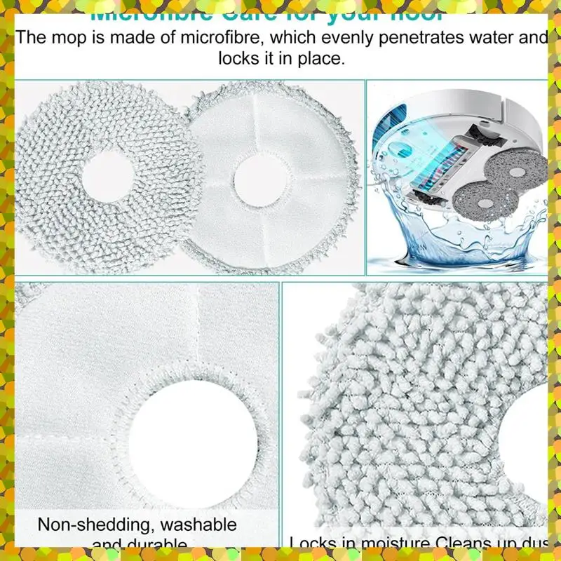 أكياس غبار مرشحة لـ Dreame L10S Ultra، S10 Pro، Xiaomi Mijia Omni X10+، ملحقات أجزاء المكنسة الكهربائية الروبوتية، فرشاة الممسحة الرئيسية