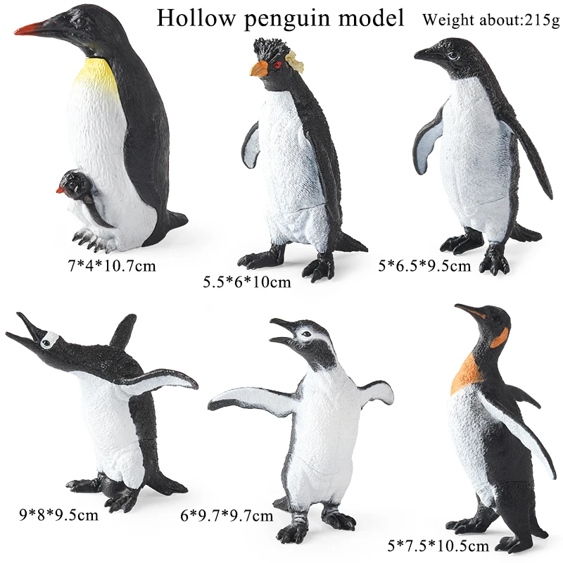 Oenux 6 قطعة حيوانات القطب الجنوبي البطريق القطب الشمالي الدب القطبي الأيائل ختم الذئب عمل أرقام البلاستيكية لعبة تعليمية لطيفة للأطفال هدية #3