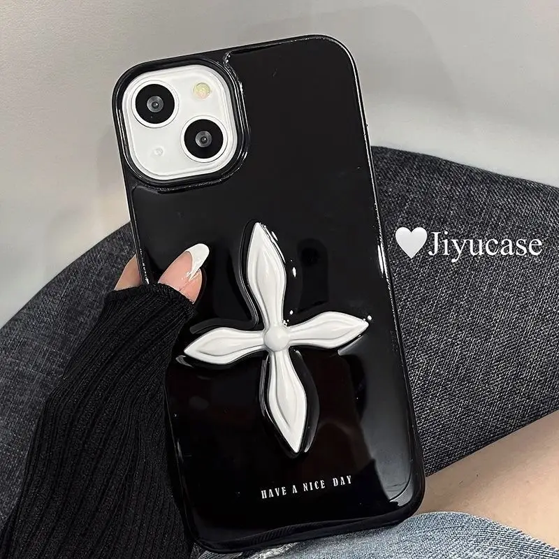 Cool Black Cross Dice Phone Case For Iphone 16 15 14 13 12 11 Pro Max XR XS Max 12 13 Mini Europe America Simple TPU Back Cover