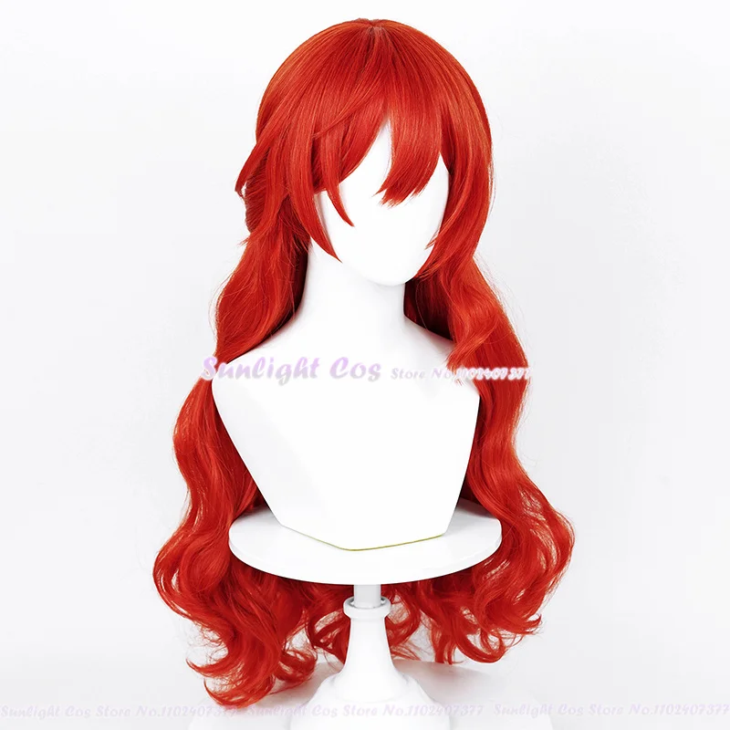 Cabelo Sintético Resistente ao Calor, Perucas de Jogo, Himeko Cosplay Wig, Boné Vermelho, Troca de Papéis, Alta Qualidade, 66cm