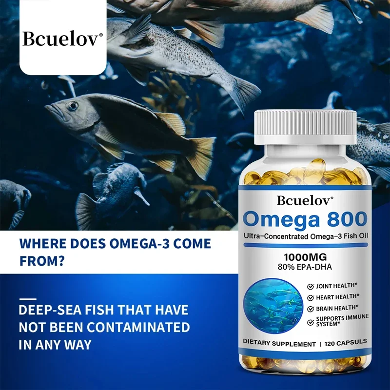 Omega 800 Fish Oil Concentrate Supplement - Improves joint, heart and brain health without the fishy smell