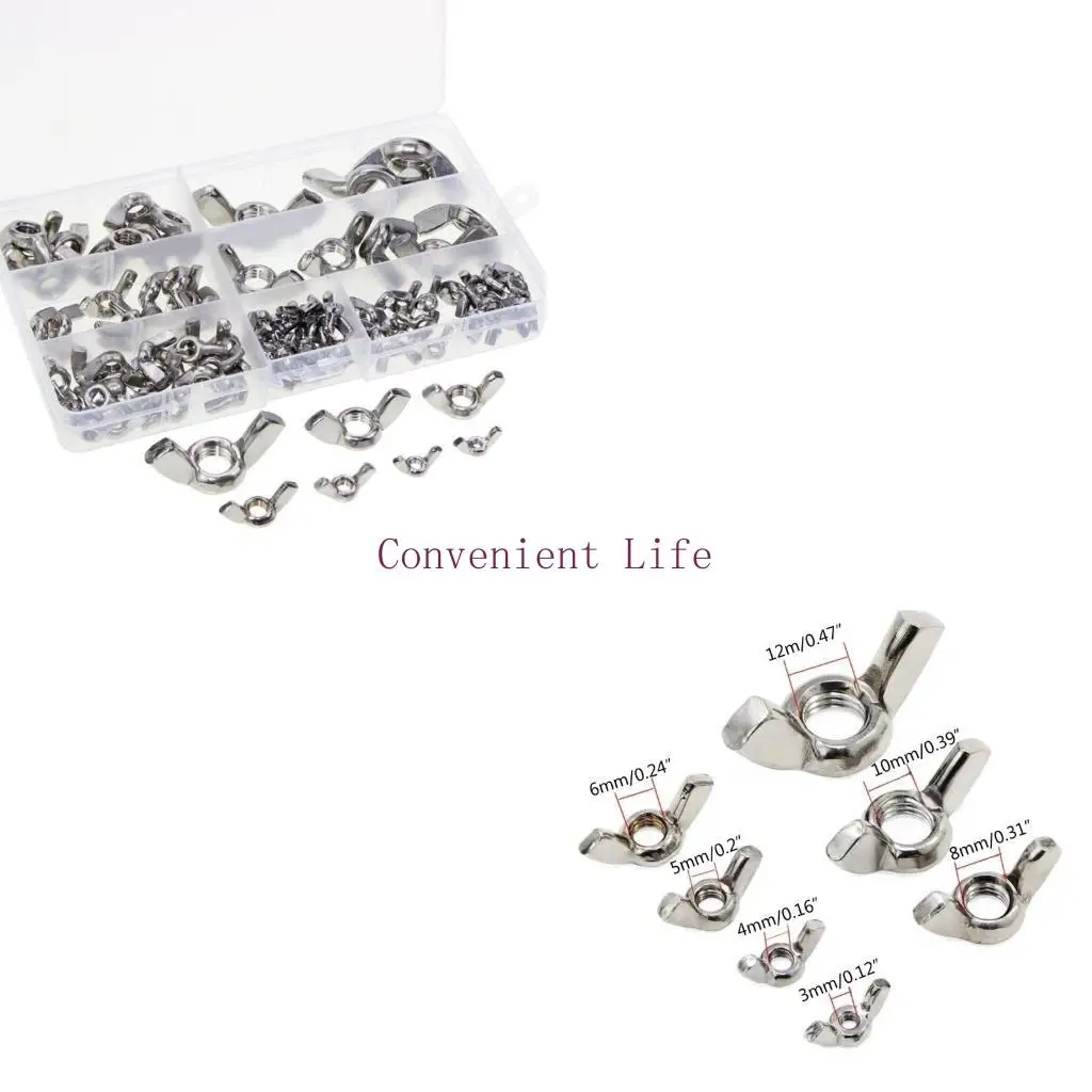 L1EE ステンレス鋼蝶ナットファスナー部品蝶ナット 3/4/5/6/8/10/12 センチメートル 100 個