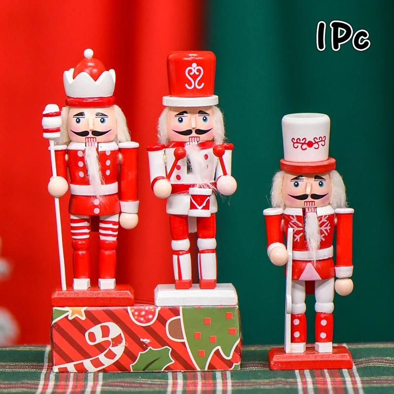 1Pc Klassieke Kerst Cartoon Notenkraker Marionet Ornament Walnoten Soldaat Figuur Kerst Ornamenten Decor Xmas Desktop Decor