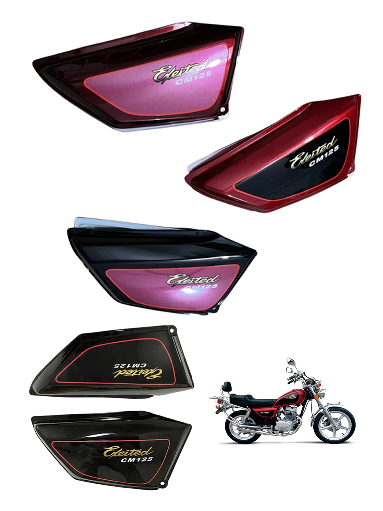 Motorcycle Side Panel for Sundiro Honda Jialing Dayun Lifan Dayang for CM125 SHD125 Exeited125 DY125 LF125 Black/Red Body Shield