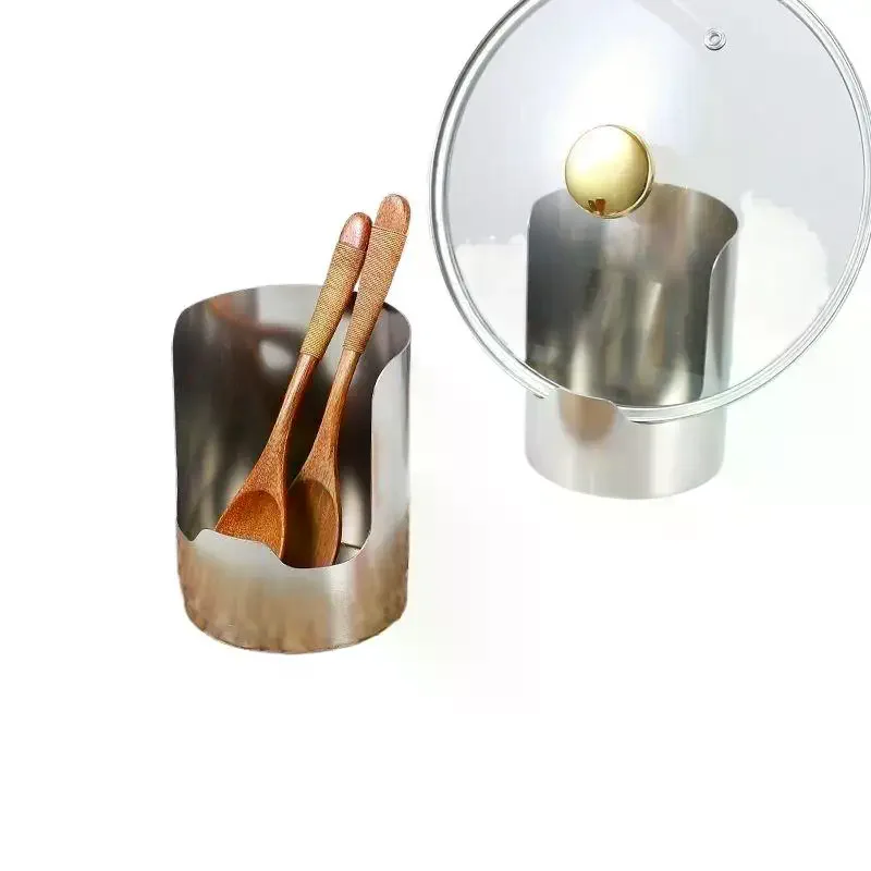 Stable Stainless Steel Spoon Holder Easy To Clean Stainless Steel Spatula Holder Heat-Resistant Soup Spoon Rack Dinning Table