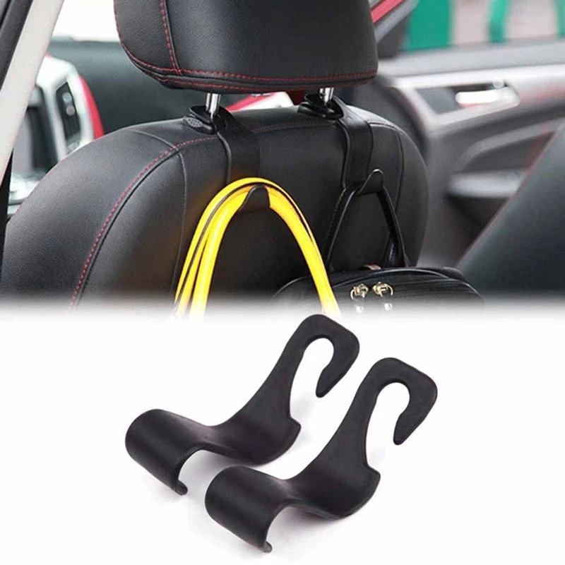 2PCS Auto Sitz Kopfstütze Haken für Auto Hinten Sitz Organizer Aufhänger Lagerung Halter für Handtasche Geldbörse Taschen Kleidung Mäntel