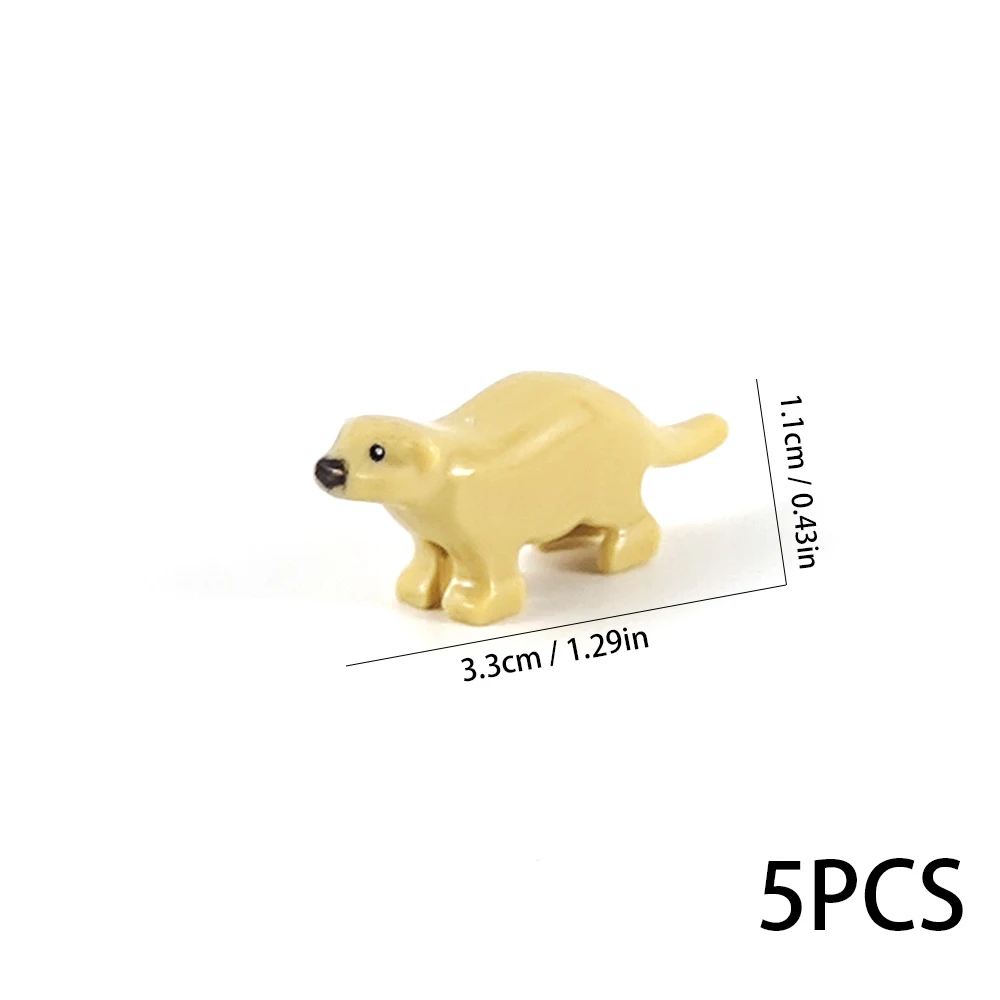 5 Stück Tier-Bausteine Otter MOC Wald-Fluss-Szene Dekoration DIY Zubehör Kinderspielzeug Geburtstagsgeschenk – Detail 2