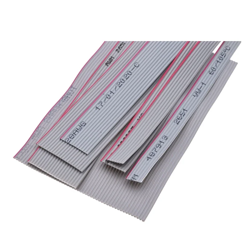 28AWG Gray Flat Ribbon Cable - 1/2/5meter, 1.27mm Pitch, 6/8/10/12/14/16/20/26/30/34/40/50/60 Pin for 2.54mm IDC Connector Appli