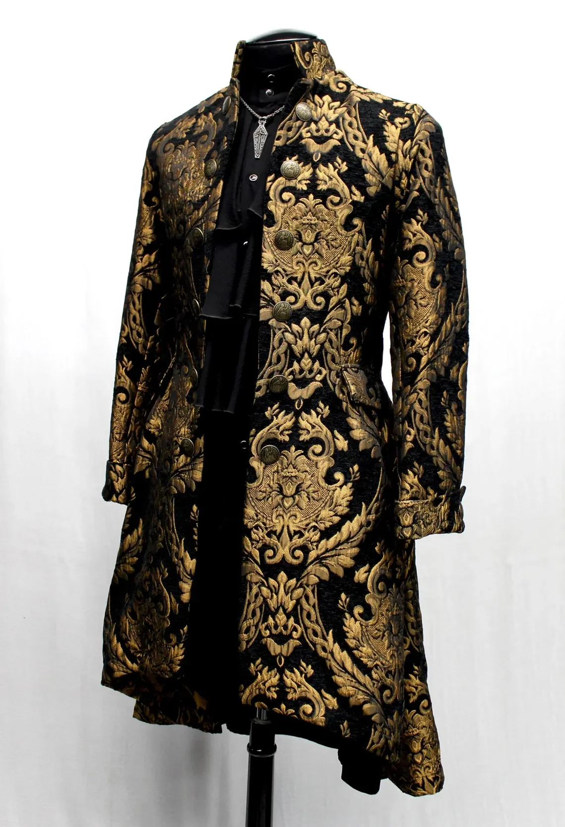 مخصص القرون الوسطى الديباج معطف زي الرجعية القوطية التنين سترة تيودور الملك هنري المحكمة زي #5