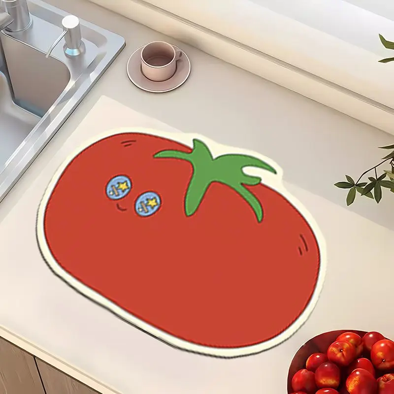

Милый мультяшный кухонный коврик для столешницы, мягкий диатомический грязеотталкивающий водопоглощающий нескользящий поднос, тарелка для чаши, коврик для журнального столика