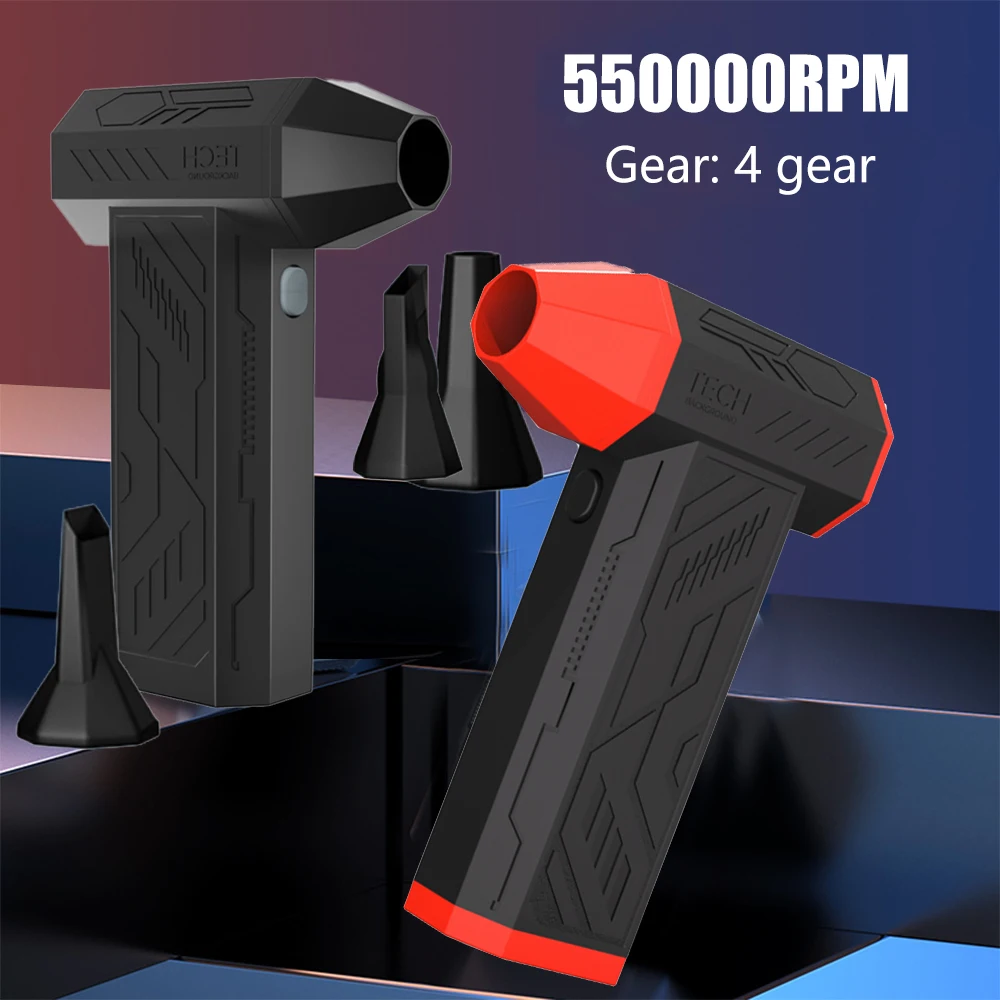 

550000RPM Handheld Mini Turbo Jet Fan Electric Air Blower Powerful Large Wind Hair Dryer High-Speed Turbo Rechargeable Blower