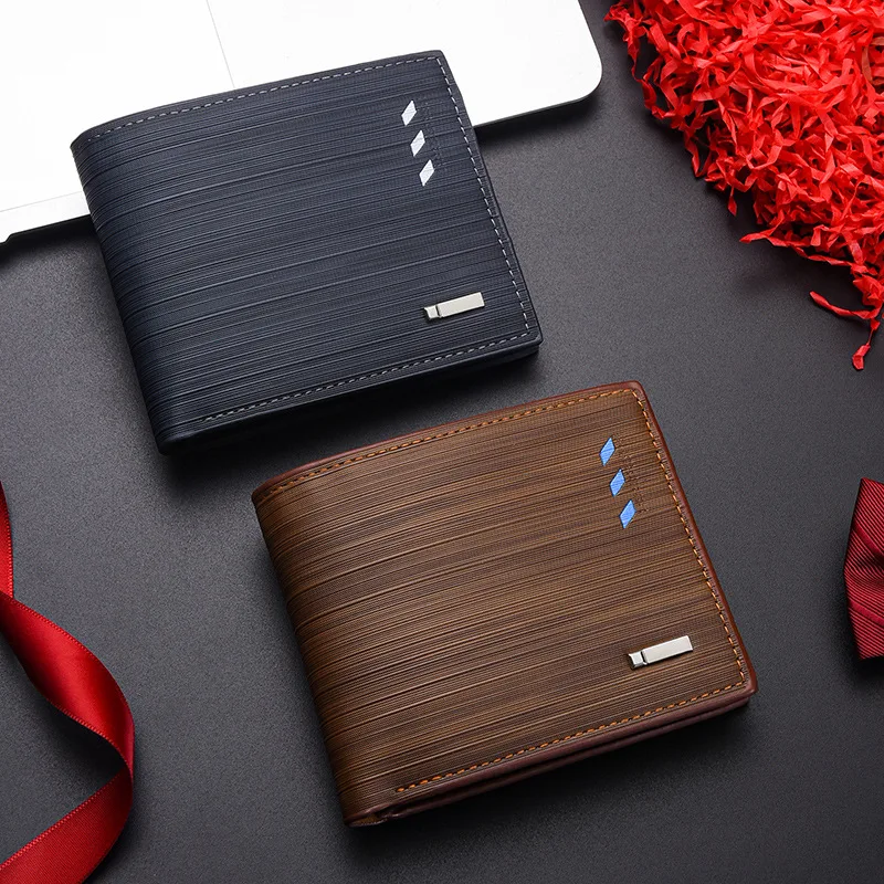 Vintage Men Wallet PU Leather Short Bifold Purse Male Money Bag Multi Card Holder Photo Window Slim Business Wallet Cash Pocket
