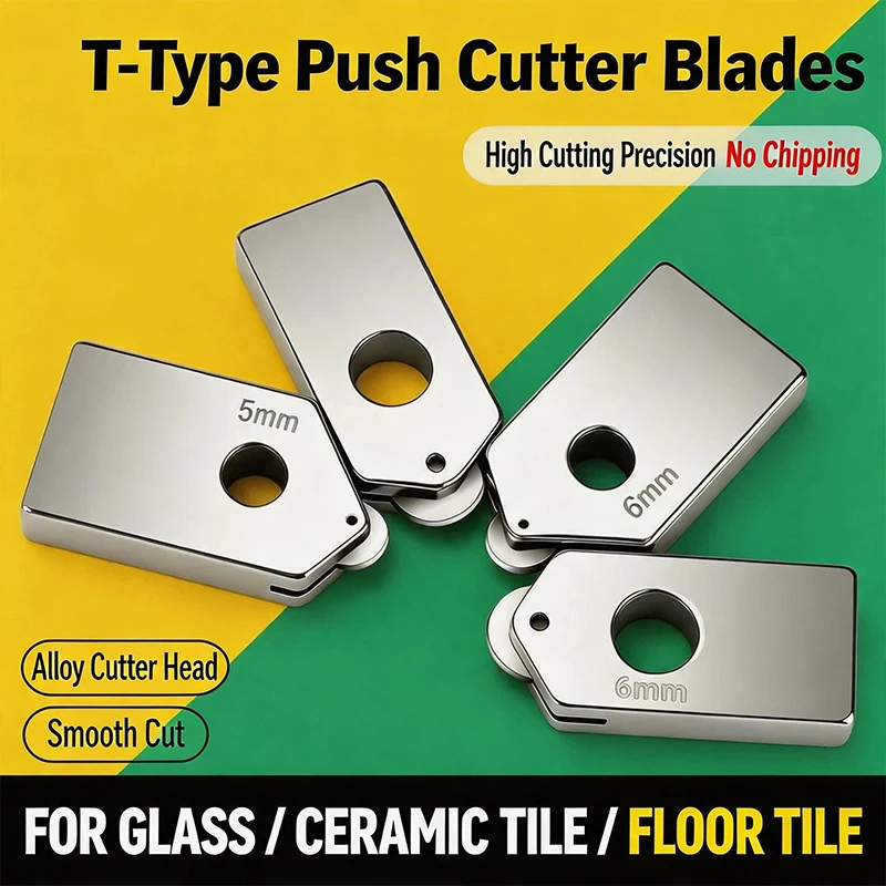 T‑Shape Pusher Blade 5mm 6mm Tile Gap Cleaning Cutter Blade for Grout Remover Tool Replacement Parts