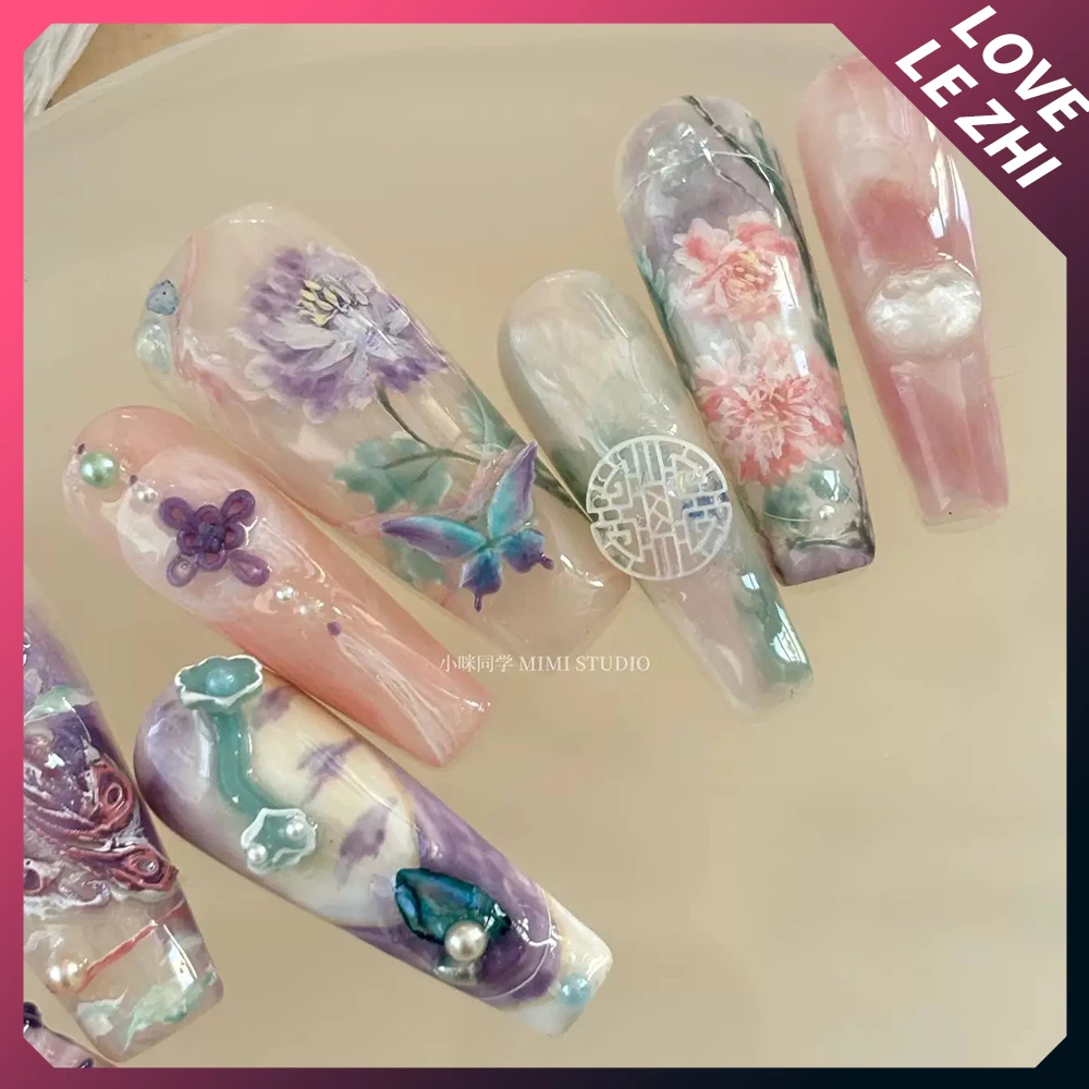 Hand Made Pretty Butterflies 3D Carving Silicone Nail Mold National Style Manicure Finger Tool Diy Deco Accessories