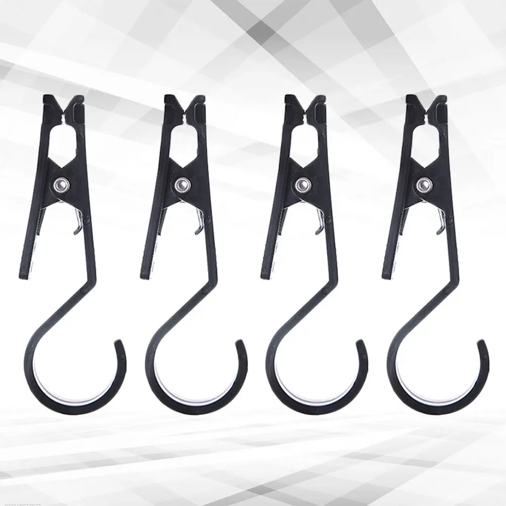 

4 pcs Tent Hooks Clips Premium Pp Material Anti-Skid Crocodile Mouth Design For Camping Tent Canopy Drape Curtain Hanging