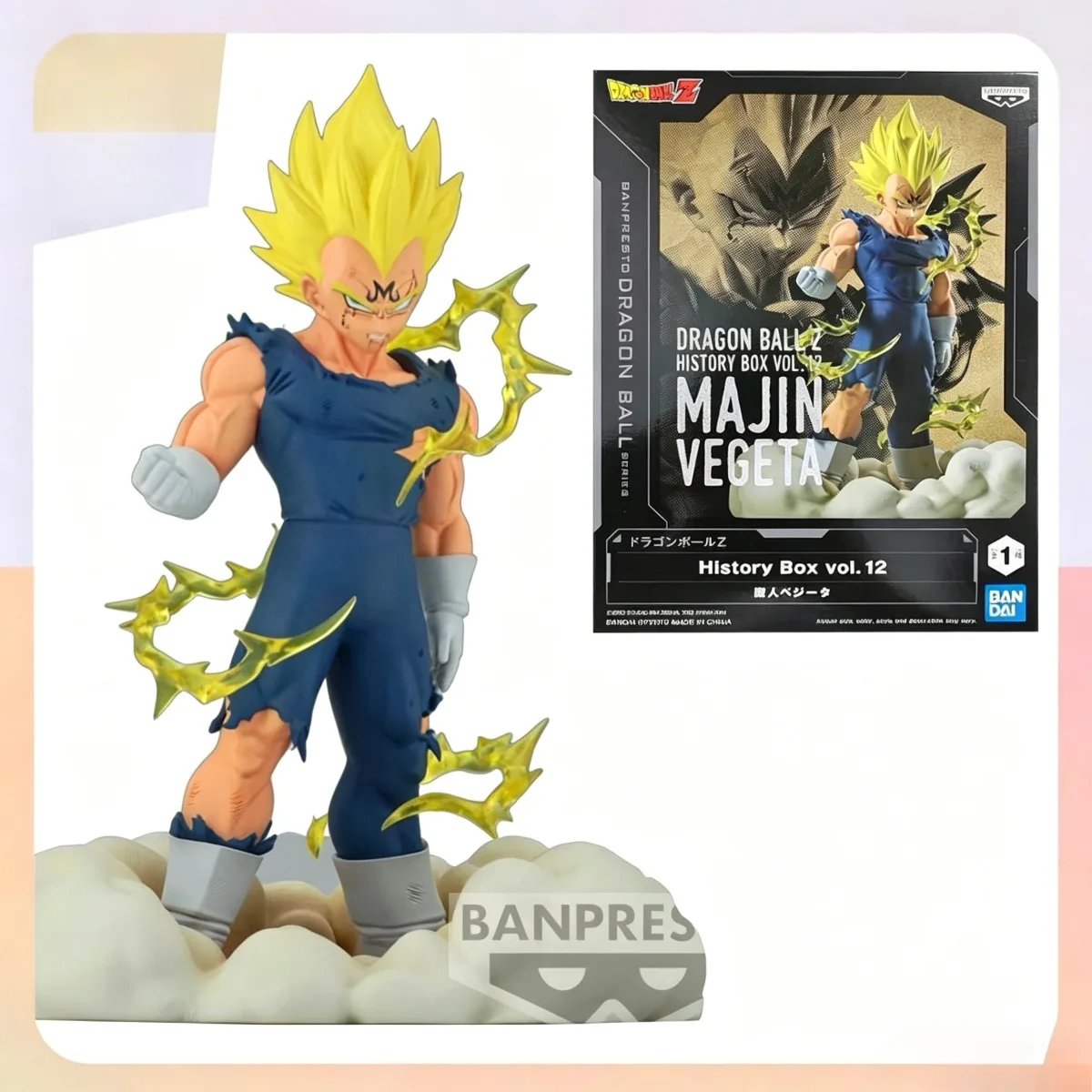 En stock Bandai Banpresto Dragon Ball Z History Box Vol.12 Majin Vegeta Figurine PVC Anime Modèle de collection Jouets Cadeaux