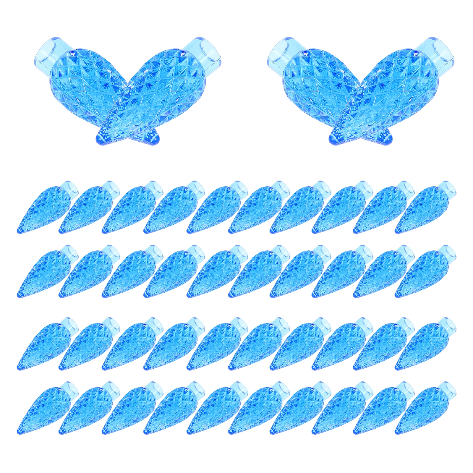 

100pcs Blue Nut Shaped LED Light Covers Replacement Bulbs for Indoor Outdoor Night Lamps Decor Plastic Durable