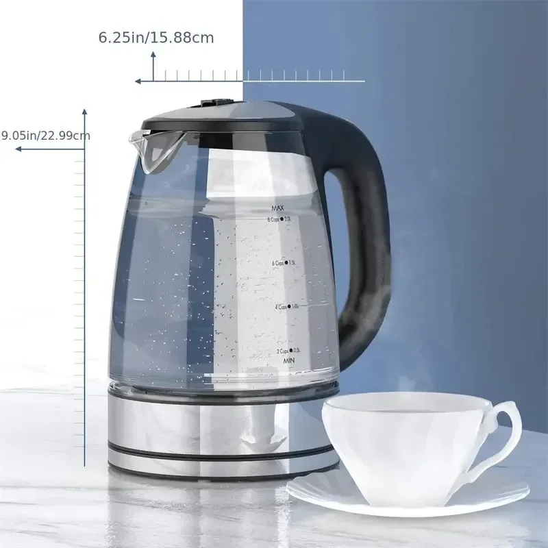 DEVISIB Electric Kettle Temperature Control 4Hours Keep Warm 2L Glass Tea Coffee Hot Water Boiler Food Grade 304 Stainless Steel